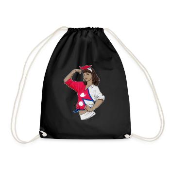 Fille népalaise Incassable I Héritage népalais I - Sac de sport léger - noir - Devant