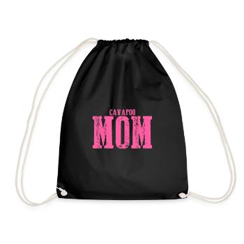 Cavapoo mom Dog - Drawstring Bag - black - Front