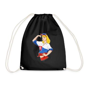 Slovak Girl Unbreakable I Slovak Heritage I - Drawstring Bag - black - Front