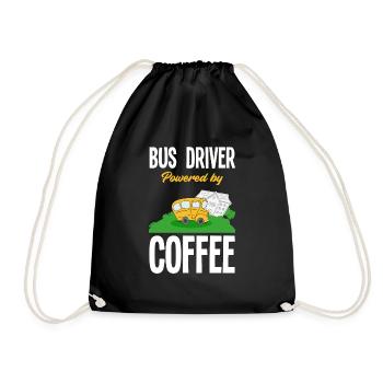 Funny school bus driver school bus bus driver - Drawstring Bag - black - Front