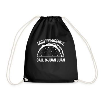 Taco Emergency Call 9 Juan Juan Cute Taco - Drawstring Bag - black - Front