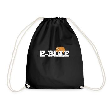Smile instead of panting EMTB E-Bike Pensioner Sloth - Drawstring Bag - black - Front