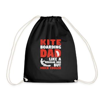 Kiteboarding Dad Lustig Surfen Kite Surfer Vater - Turnbeutel - Schwarz - Vorne