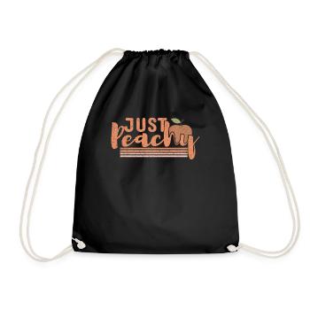 Retro Just Peach Beach 2022 Tropical Hello Summer - Drawstring Bag - black - Front