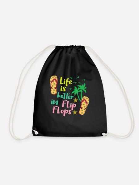 Life Better Flop Beach 2022 Tropical Summer - Turnbeutel - Schwarz