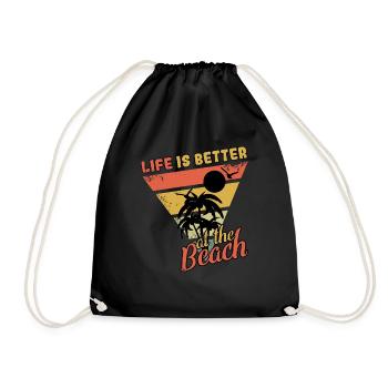 Vintage Life Better Beach 2022 Tropical Summer - Turnbeutel - Schwarz - Vorne