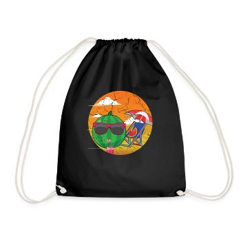 Mignonne plage de pastèque 2022 Tropical Hello Summer - Sac de sport léger - noir - Devant