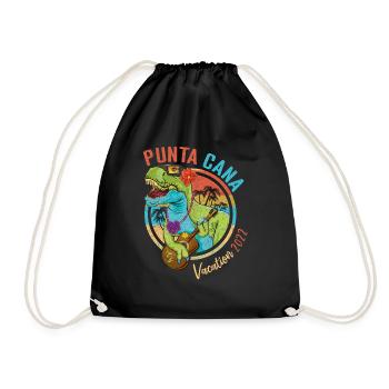 Vintage Punta Cana Vacances 2022 Été Tropical - Sac de sport léger - noir - Devant