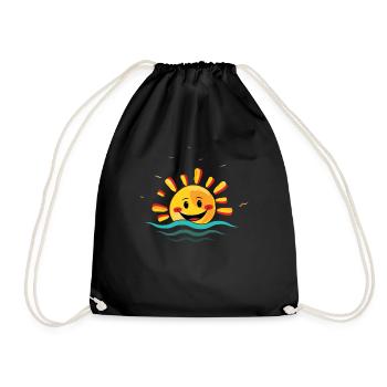 Smile Face Sun Beach 2022 Tropical Hello Summer - Turnbeutel - Schwarz - Vorne