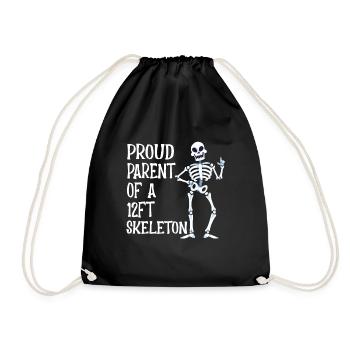 Proud Parent Of a 12 Foot Skeleton Halloween - Turnbeutel - Schwarz - Vorne