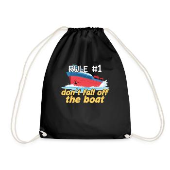 Rule Don't Fall Boat Kayak Pontoon Boating Summer - Turnbeutel - Schwarz - Vorne