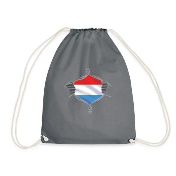 drapeau luxembourgeois fier luxembourgeois - Sac de sport léger - gris - Devant