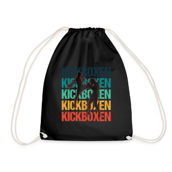 Kickboxen Kickboxer Kampfsport - Turnbeutel - Schwarz - Vorne