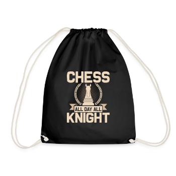 Échecs toute la journée Tous les chevaliers Joueur d’échecs - Sac de sport léger - noir - Devant