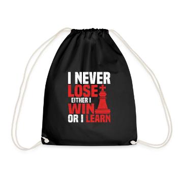 I Never Lose Either I Win Or I Learn Chess Player - Turnbeutel - Schwarz - Vorne