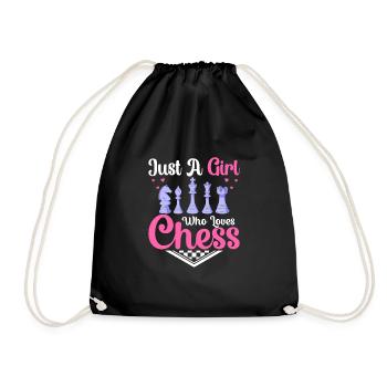 Just A Girl Who Loves Chess Chess Player Chess Bo - Drawstring Bag - black - Front
