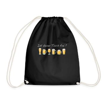 Beer Drinking Funny Slogan Is this - Drawstring Bag - black - Front