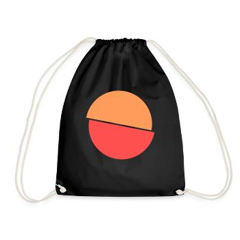 Geteilter Kringel Oranges Und Rotes Design - Turnbeutel - Schwarz - Vorne