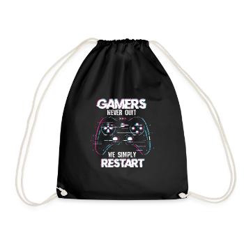 Gamer Gaming Zocken Konsole Nerd Gaming - Turnbeutel - Schwarz - Vorne