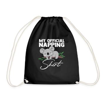 This Is My Official Napping Shirt Faultier Geschen - Turnbeutel - Schwarz - Vorne