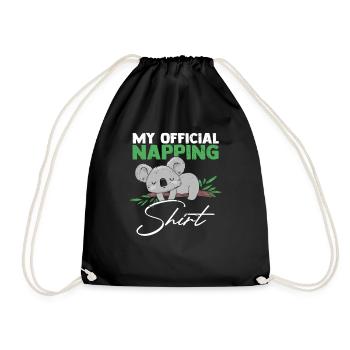 This Is My Official Napping Shirt Koala Faultier S - Turnbeutel - Schwarz - Vorne