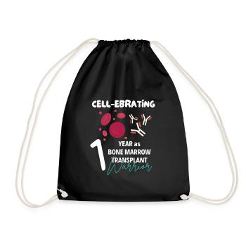 Bone marrow transplant survivor anniversary - Drawstring Bag - black - Front