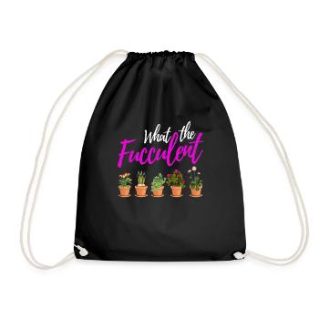 What The Fucculent Funny Botanical Garden - Drawstring Bag - black - Front
