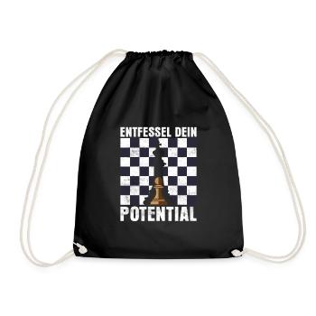 Entfessel dein Potential Schach König Schachspiel - Turnbeutel - Schwarz - Vorne