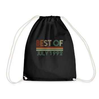 30th birthday July born 1992 Gift idea - Drawstring Bag - black - Front
