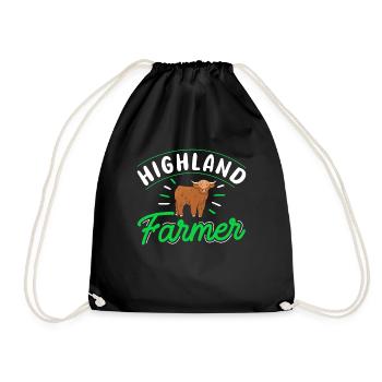Scottish Highland Cattle Cow - Turnbeutel - Schwarz - Vorne