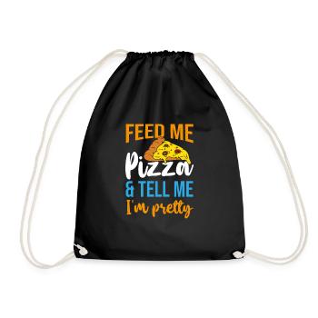 Nourrissez-moi pizza et dis-moi que je suis jolie - Pizza Love - Sac de sport léger - noir - Devant