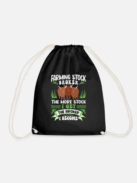 Scottish Highland Cattle Cow - Drawstring Bag - black