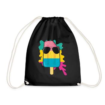 Beach 2022 Tropical Ice Pop Cream Beach Summer - Drawstring Bag - black - Front