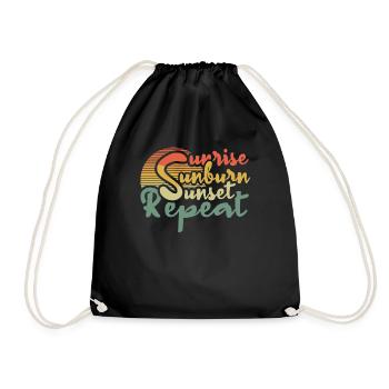 Retro Vintage Sun Beach 2022 Tropical Hello Summer - Turnbeutel - Schwarz - Vorne