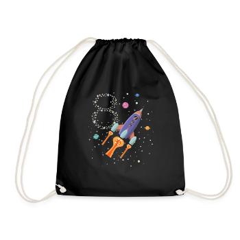 Rocket birthday stars form 8 years - Drawstring Bag - black - Front
