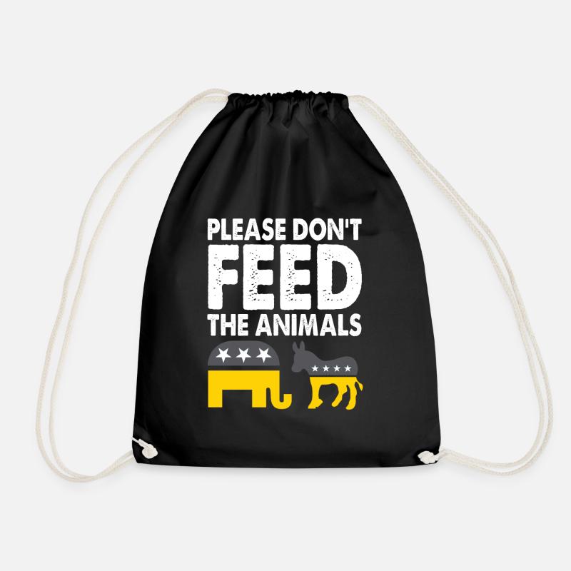Libertarian Please Don't Feed The Animals - Drawstring Bag - black
