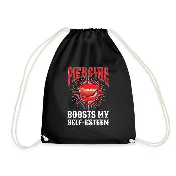 Piercing Boosts My Self-Esteem - Drawstring Bag - black - Front