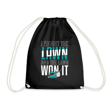 Fought The Lawn And The Lawn Won It - Drawstring Bag - black - Front