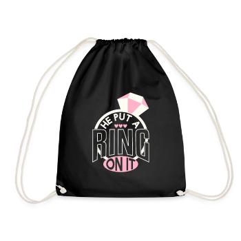Put A Ring On It Engagement - Drawstring Bag - black - Front