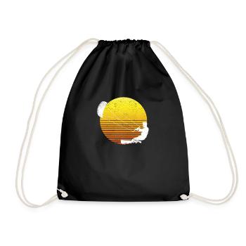 Kiteboarding Retro Kiteboard Kitesurf Funny - Turnbeutel - Schwarz - Vorne