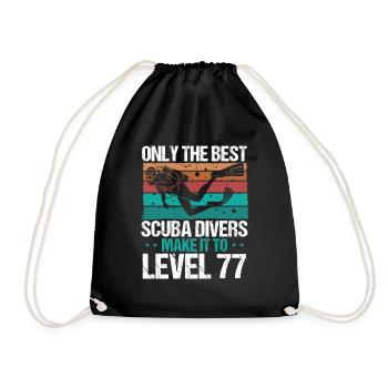 77 Scuba Diving Level 77 Year Diver Snorkeling - Turnbeutel - Schwarz - Vorne