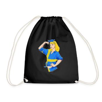 Swedish Girl Unbreakable I Swedish Heritage I - Drawstring Bag - black - Front