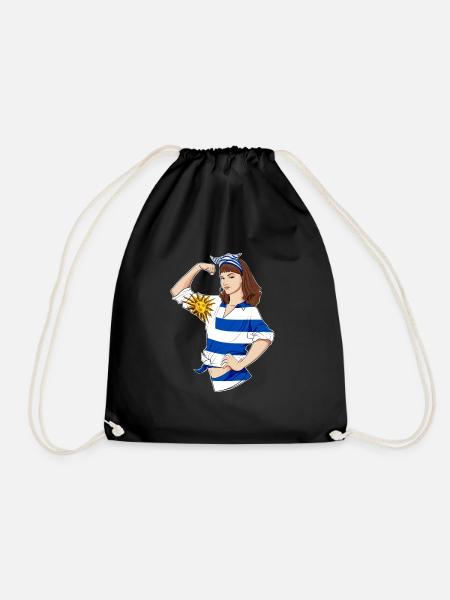 Uruguay Girl Unbreakable I Uruguay Heritage I - Turnbeutel - Schwarz