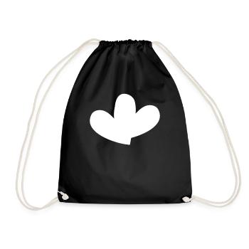 Double Coeur Blanc - Sac de sport léger - noir - Devant