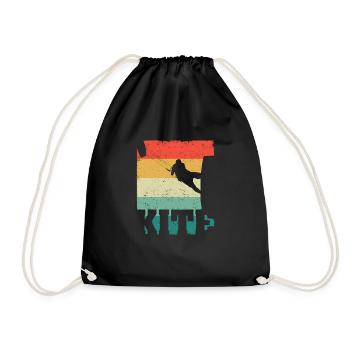 KITE Kiteboarding Kiting Kitesurf Kitesurf - Drawstring Bag - black - Front