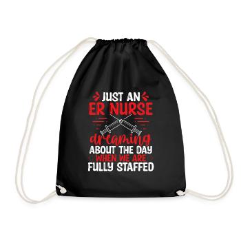 Emergency Medical Nurse Funny ER Nurse ER Tech - Drawstring Bag - black - Front