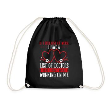 Emergency Medical Nurse Funny ER Technician ER - Drawstring Bag - black - Front