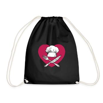 Chef Chef Chef's hat Gastronomy Kitchen - Drawstring Bag - black - Front