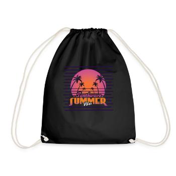Palm Vaporwave Vibes Tropical Hello Summer 2022 - Turnbeutel - Schwarz - Vorne