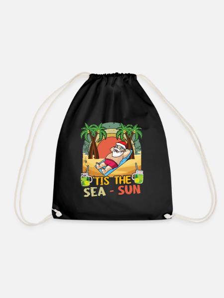 Island Beach Christmas Santa Sun Sea Summer 2022 - Turnbeutel - Schwarz